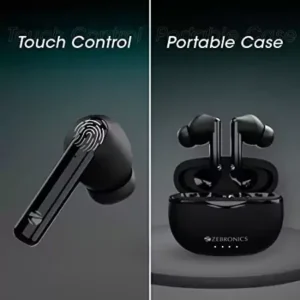 Zebronics Zeb Sound Bomb 5 Earbuds TWS Bluetooth Up to 22H Backup, Flash Connect, Splash Proof, 10Mm Driver, with Mic and Type C