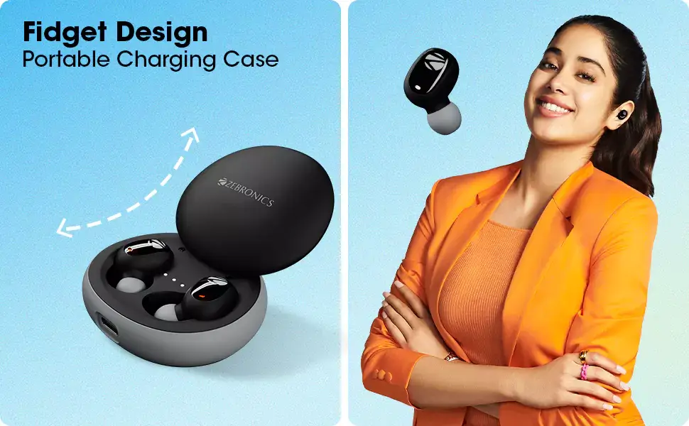 Zebronics Zeb-Sound Bomb N1 True Wireless Earbuds with ENC, Gaming Mode, Upto 18H Playback, Bluetooth V5.2, Voice Assistant, Splash Proof, Type C | zopic