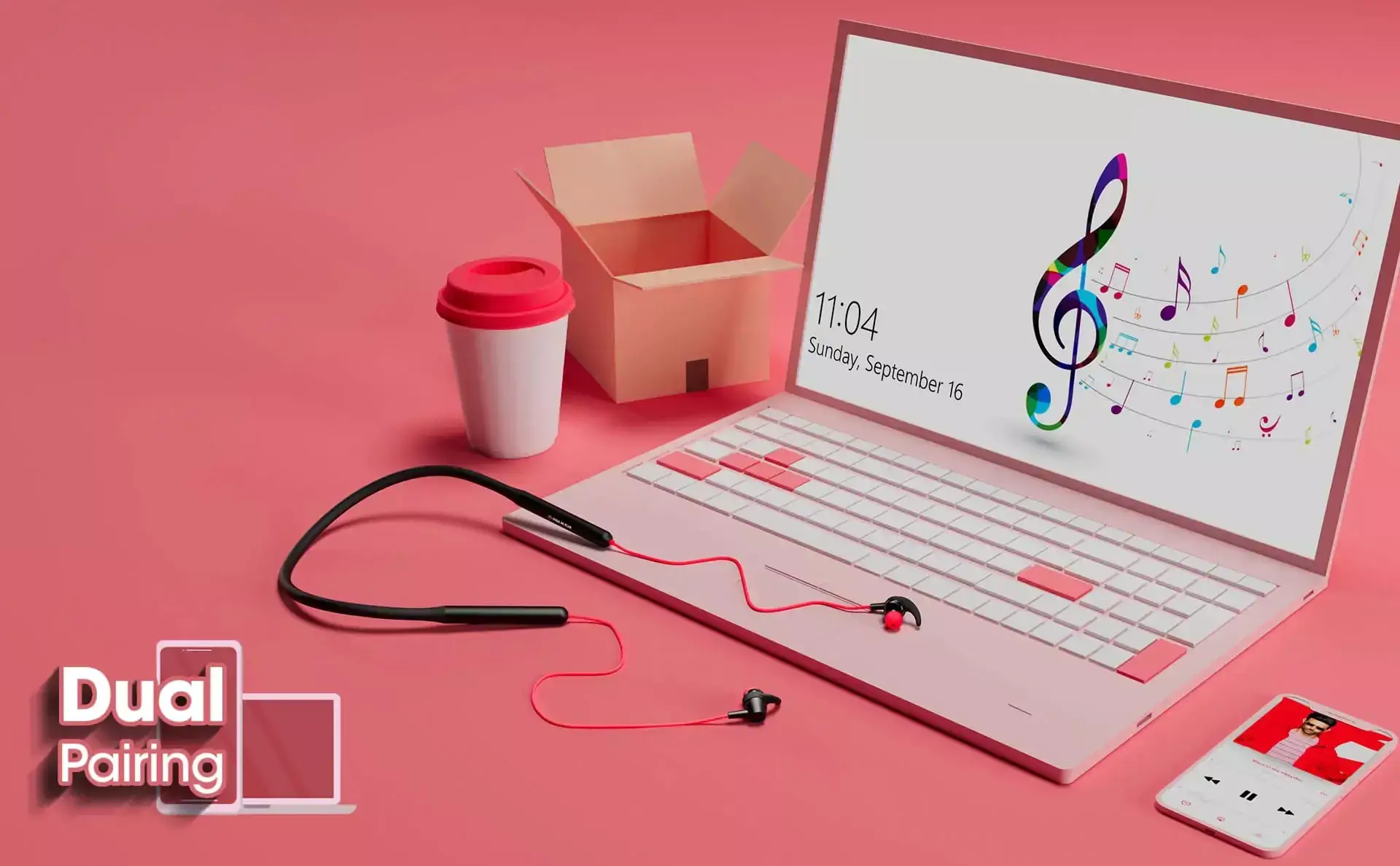 Zebronics Zeb Yoga 90 Plus Neckband Wireless in-Ear, Dual Pairing, Type C Charging, Metallic Magnetic Earpiece, Call & Media Controls, Splash Proof | zopic