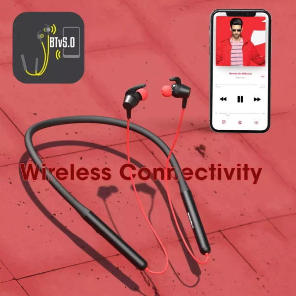 Zebronics Zeb Yoga 90 Plus Neckband Wireless in-Ear, Dual Pairing, Type C Charging, Metallic Magnetic Earpiece, Call & Media Controls, Splash Proof | zopic