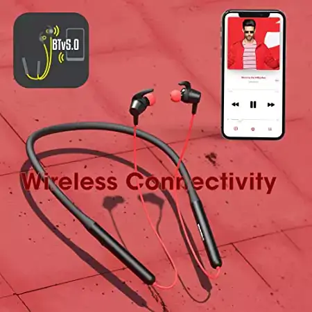 Zebronics Zeb Yoga 90 Plus Neckband Wireless in-Ear, Dual Pairing, Type C Charging, Metallic Magnetic Earpiece, Call & Media Controls, Splash Proof | zopic