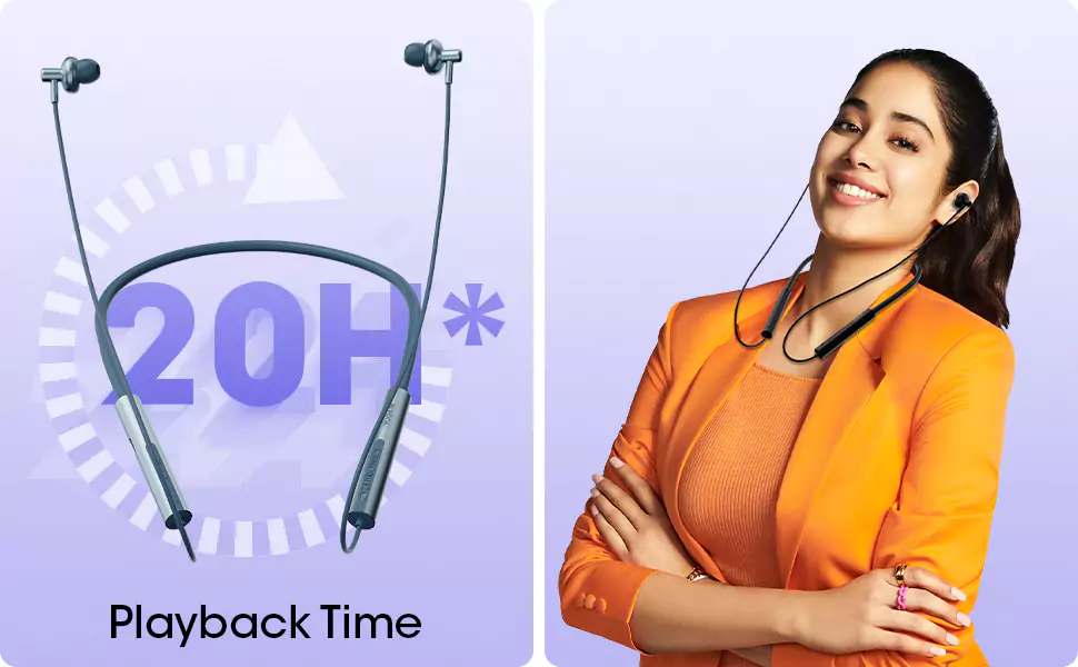 Zebronics Zeb Yoga N1 Neckband Wireless with 50ms Low Latency Gaming, ENC, 20H Backup, Voice Assistant Support, Splash Proof, Calling Function | zopic