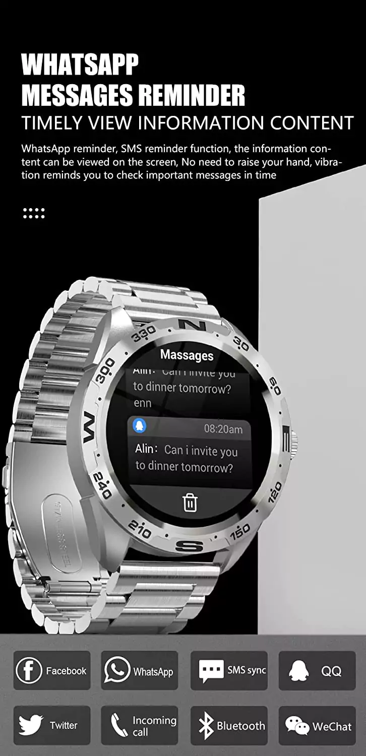 Minix Prime Smartwatch 1.32 inch Semi Amoled Bluetooth Calling, Password Lock, Split Screen, IP67 Waterproof, Long Battery Life, HD Sound Quality | zopic
