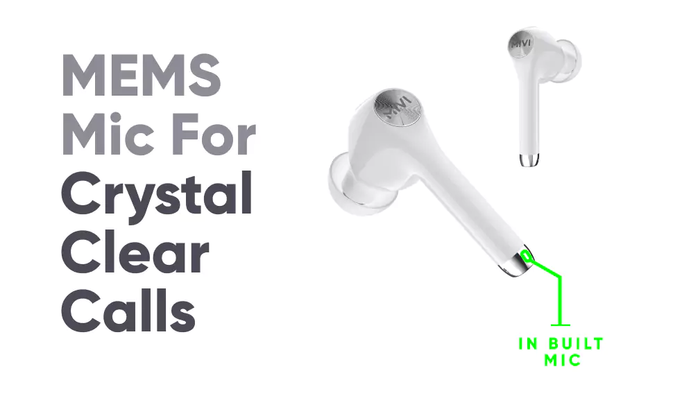 Mivi Duopods M80 Earbuds 5.0 Bluetooth Truly Wireless in Ear with Mic with Upto 30 Hours Playtime, Aptx Supported, 2 Mems Mic, Smooth Touch Controls | zopic