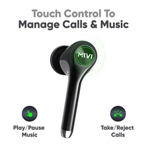 Mivi Duopods M80 Earbuds 5.0 Bluetooth Truly Wireless in Ear with Mic with Upto 30 Hours Playtime, Aptx Supported, 2 Mems Mic, Smooth Touch Controls
