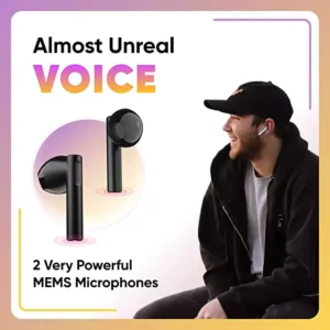 Mivi DuoPods A350 Earbuds 50hrs Playtime True Wireless with Rich Bass,13mm Dynamic Drivers, Fast Charging, Made in India, Half in Ear, Metallic Shades