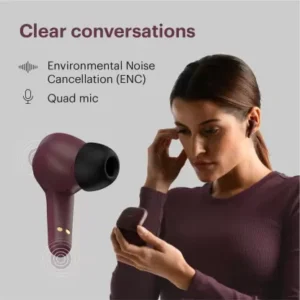 Noise Buds Prima 2 Earbuds with 50-Hours of Playtime, Quad Mic with ENC and Tru Bass, Hyper Sync, IPX5, Wireless range 10 m