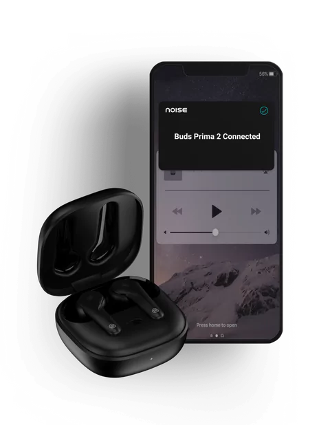Noise Buds Prima 2 Earbuds with 50-Hours of Playtime, Quad Mic with ENC and Tru Bass, Hyper Sync, IPX5, Wireless range 10 m | zopic