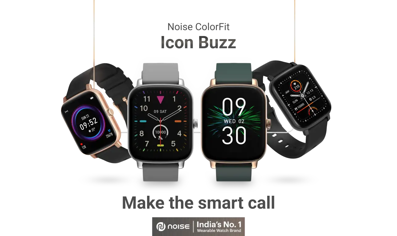 Noise ColorFit Icon Buzz Smartwatch Bluetooth Calling with Voice Assistance, 1.69"(4.29cm) Display, Built-in Games, Sleep, Spo2, OneSize | zopic