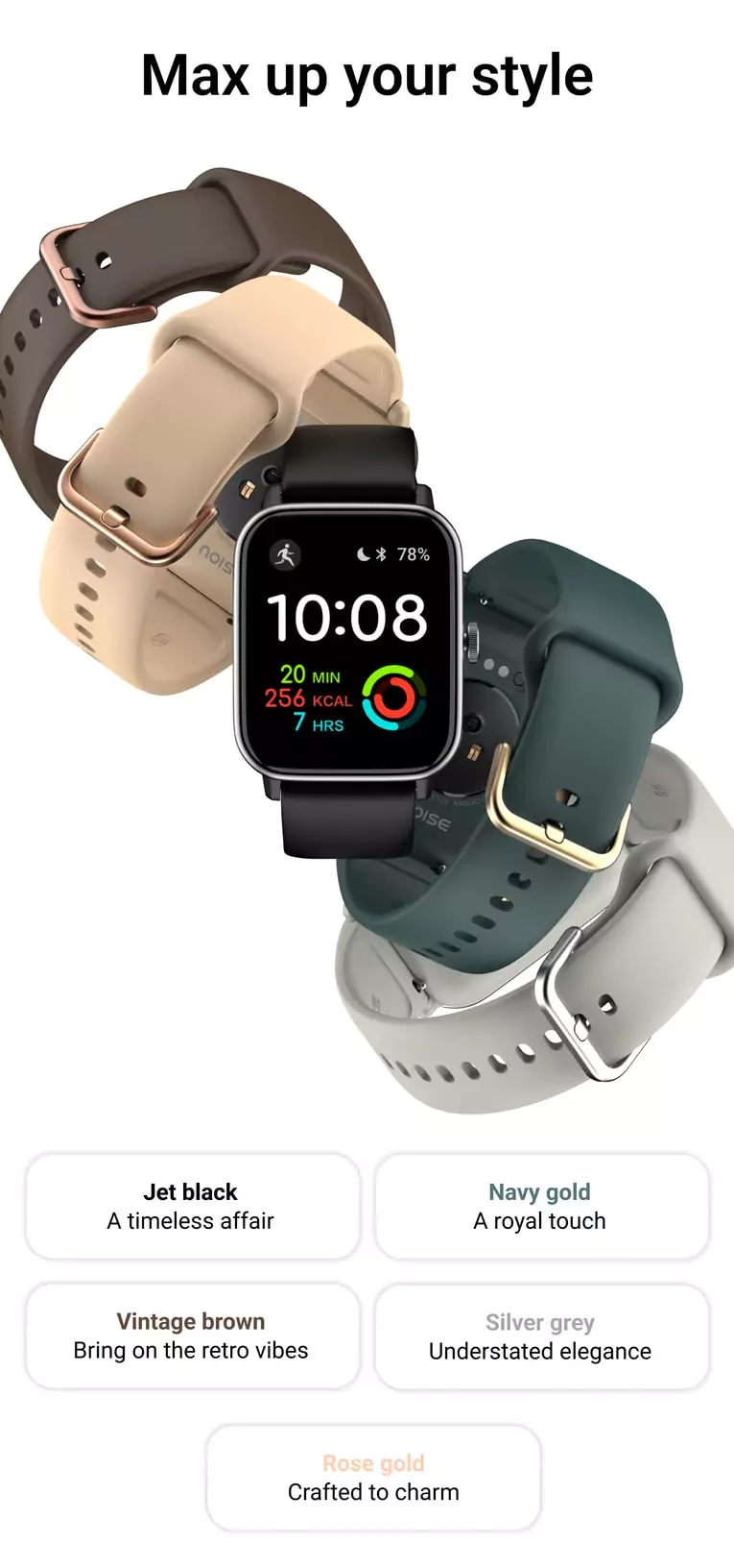 zopic Noise ColorFit Pro 4 Max Smartwatch 1.8" Biggest Display, Bluetooth Calling, 100 Sports Modes, Noise Detection, Noise Health & Productivity Suite, Battery 7 Days | zopic