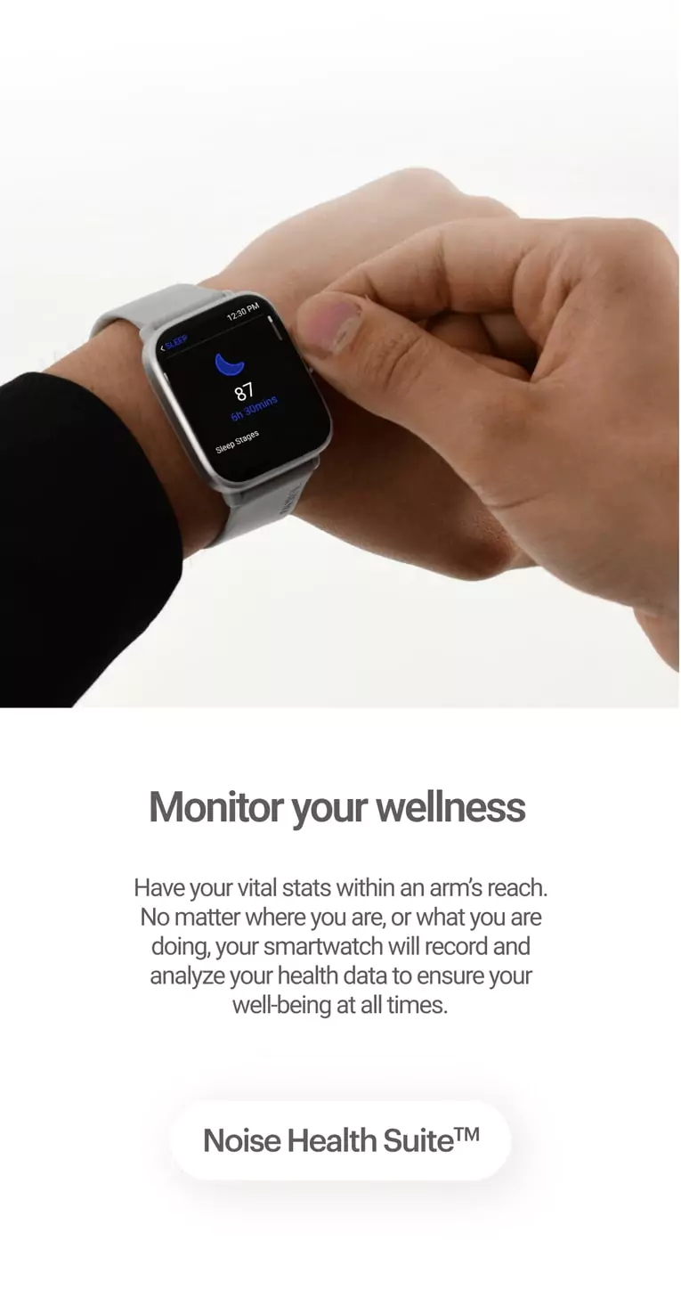 zopic Noise ColorFit Pro 4 Bluetooth Calling Smartwatch with 1.72" TruView Display, Fully-Functional Digital Crown, 311 PPI, 60Hz Refresh Rate, 500 NITS Brightness, Battery 7 Days, OneSize | zopic