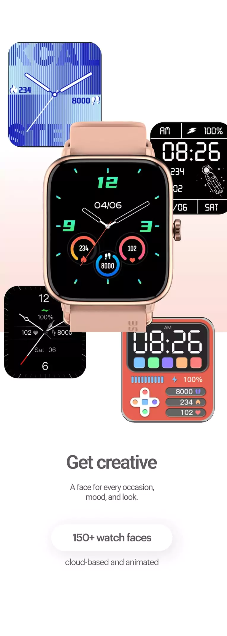 zopic Noise ColorFit Pro 4 Bluetooth Calling Smartwatch with 1.72" TruView Display, Fully-Functional Digital Crown, 311 PPI, 60Hz Refresh Rate, 500 NITS Brightness, Battery 7 Days, OneSize | zopic