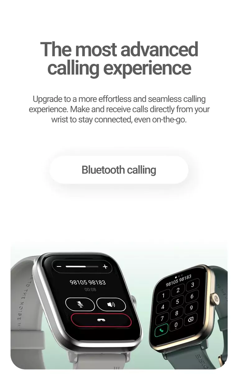 zopic Noise ColorFit Pro 4 Bluetooth Calling Smartwatch with 1.72" TruView Display, Fully-Functional Digital Crown, 311 PPI, 60Hz Refresh Rate, 500 NITS Brightness, Battery 7 Days, OneSize | zopic