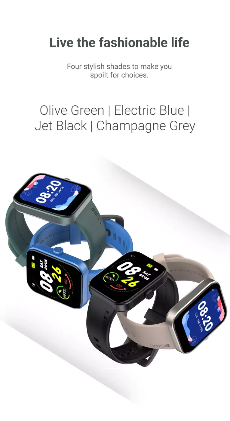 zopic Noise ColorFit Pulse Grand Smartwatch With 7 Days Battery, 1.69"(4.29cm) HD Display, 60 Sports Modes, 150 Watch Faces, Fast Charge, Heart Rate Monitoring & IP68 | zopic