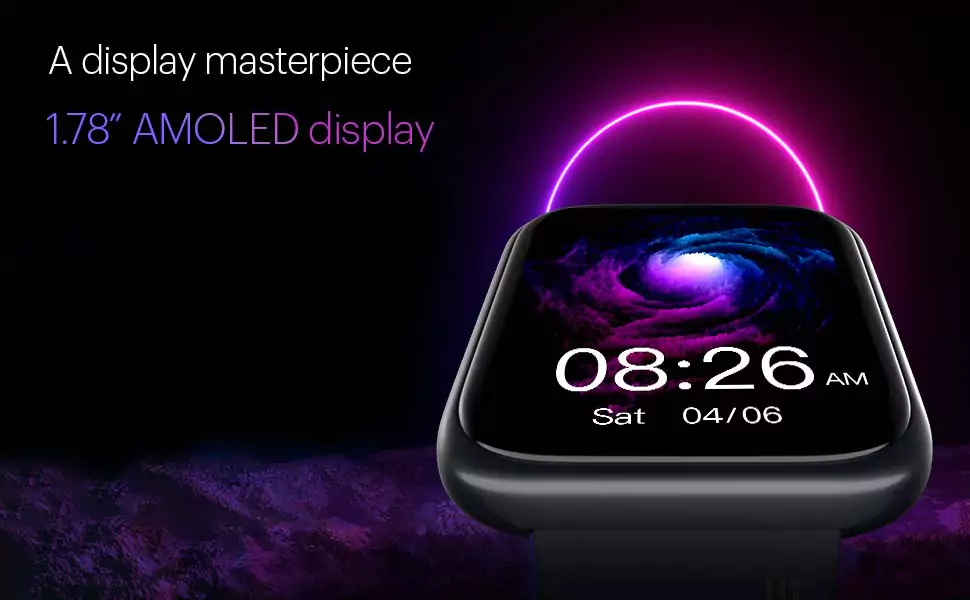 Noise ColorFit Ultra 2 LE Smartwatch with 1.78" Always On AMOLED Display, Best in Class Resolution, 100+ Watch Faces, Quick Replies, SpO2 & 24*7 Heart Rate Tracking | zopic
