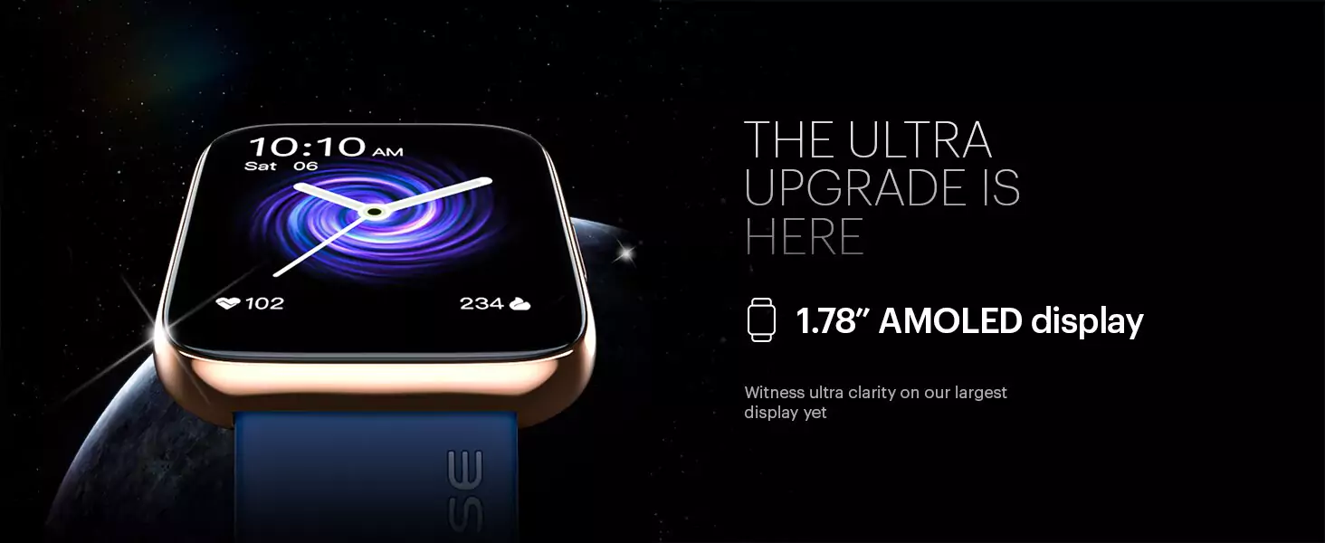 zopic Noise ColorFit Ultra 2 Smartwatch with 7 Days Battery, AMOLED Display, Best-in-Class Resolution, Premium Stainless Steel Body, 60+ Sports Modes, 100+ Watch Faces | zopic