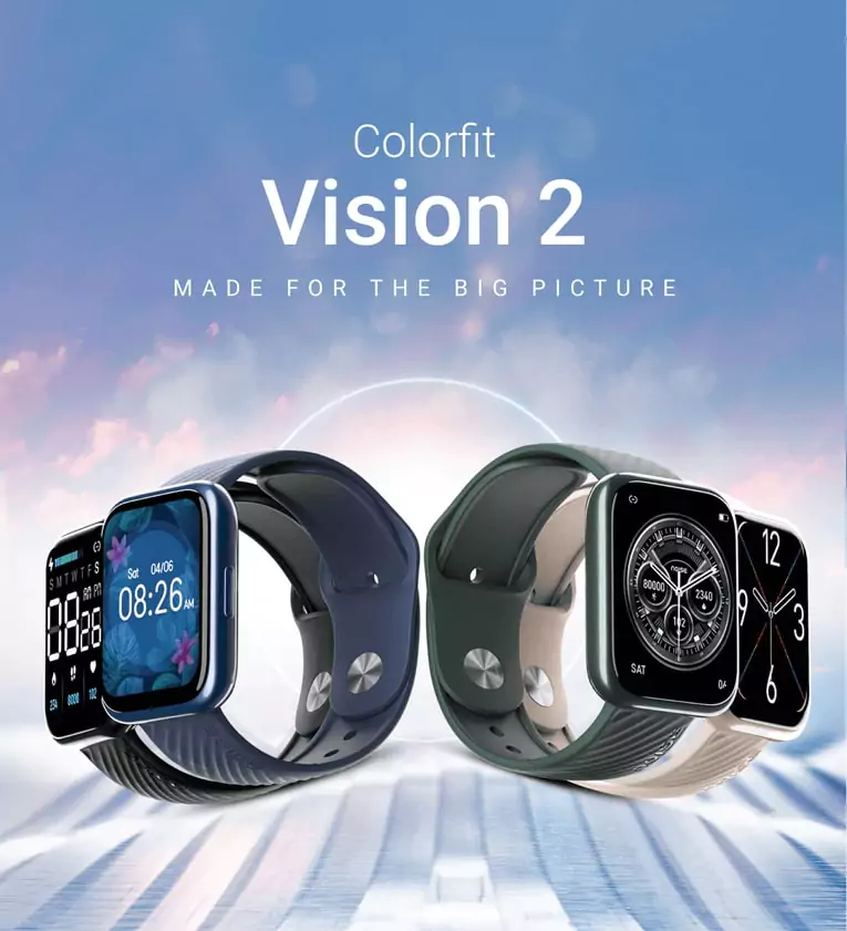 Noise ColorFit Vision 2 Smartwatch with 1.78'' Always on AMOLED Display, Battery Upto 7 days/ 30 Days Standby, Menstrual Cycle Tracking, Weather and Quick Replies | zopic