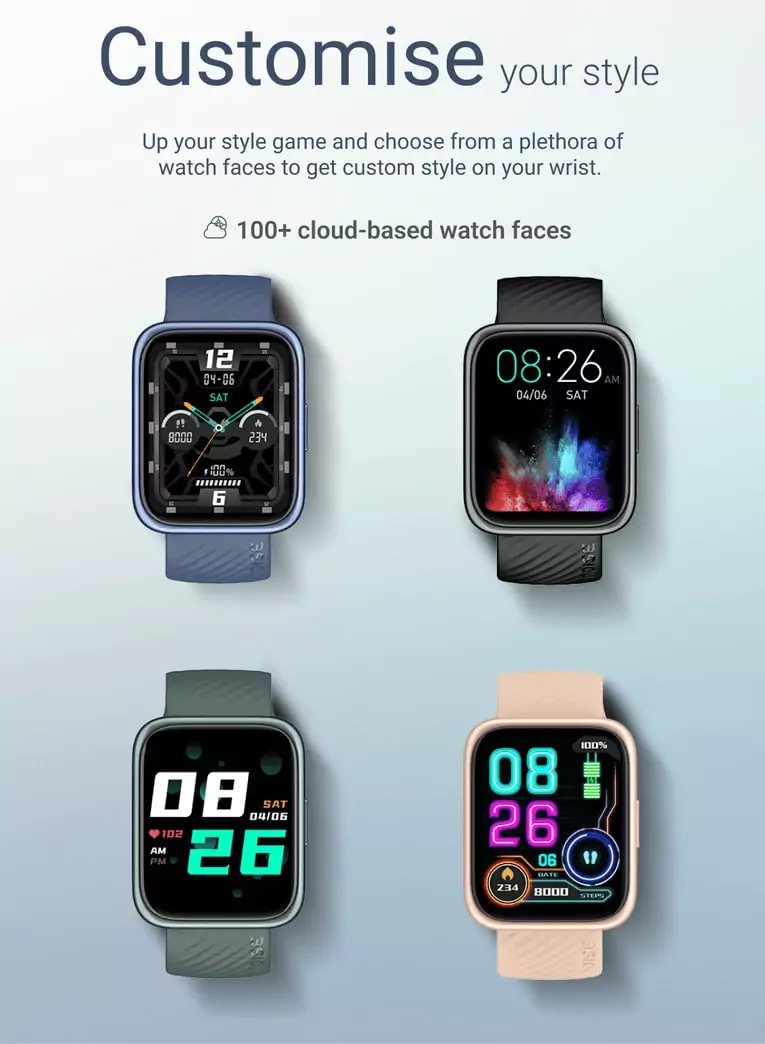 Noise ColorFit Vision 2 Smartwatch with 1.78'' Always on AMOLED Display, Battery Upto 7 days/ 30 Days Standby, Menstrual Cycle Tracking, Weather and Quick Replies | zopic
