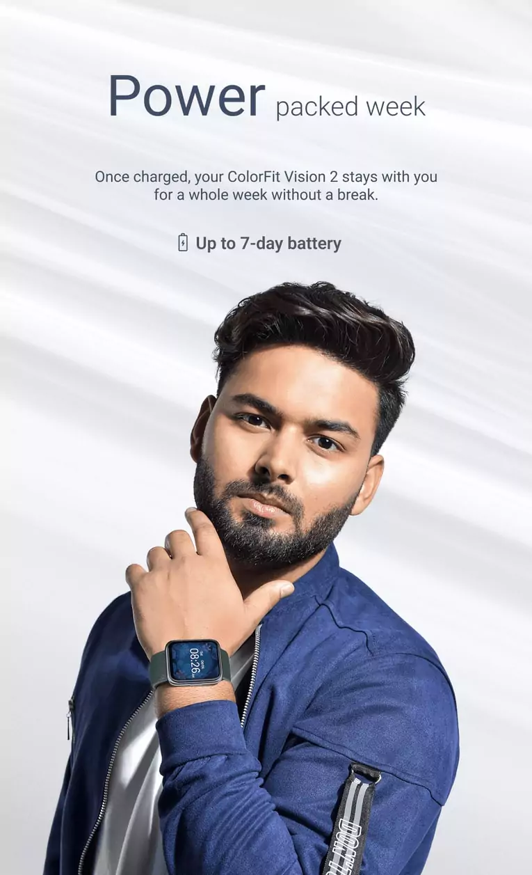 Noise ColorFit Vision 2 Smartwatch with 1.78'' Always on AMOLED Display, Battery Upto 7 days/ 30 Days Standby, Menstrual Cycle Tracking, Weather and Quick Replies | zopic
