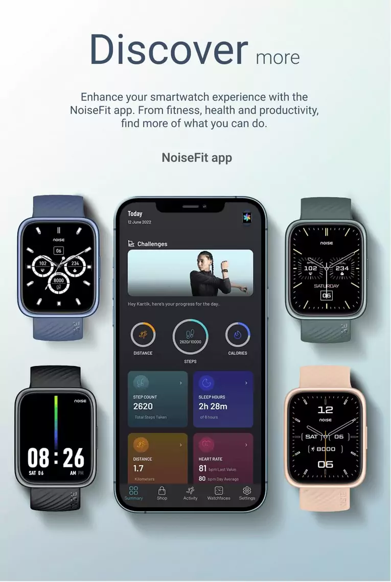 Noise ColorFit Vision 2 Smartwatch with 1.78'' Always on AMOLED Display, Battery Upto 7 days/ 30 Days Standby, Menstrual Cycle Tracking, Weather and Quick Replies | zopic