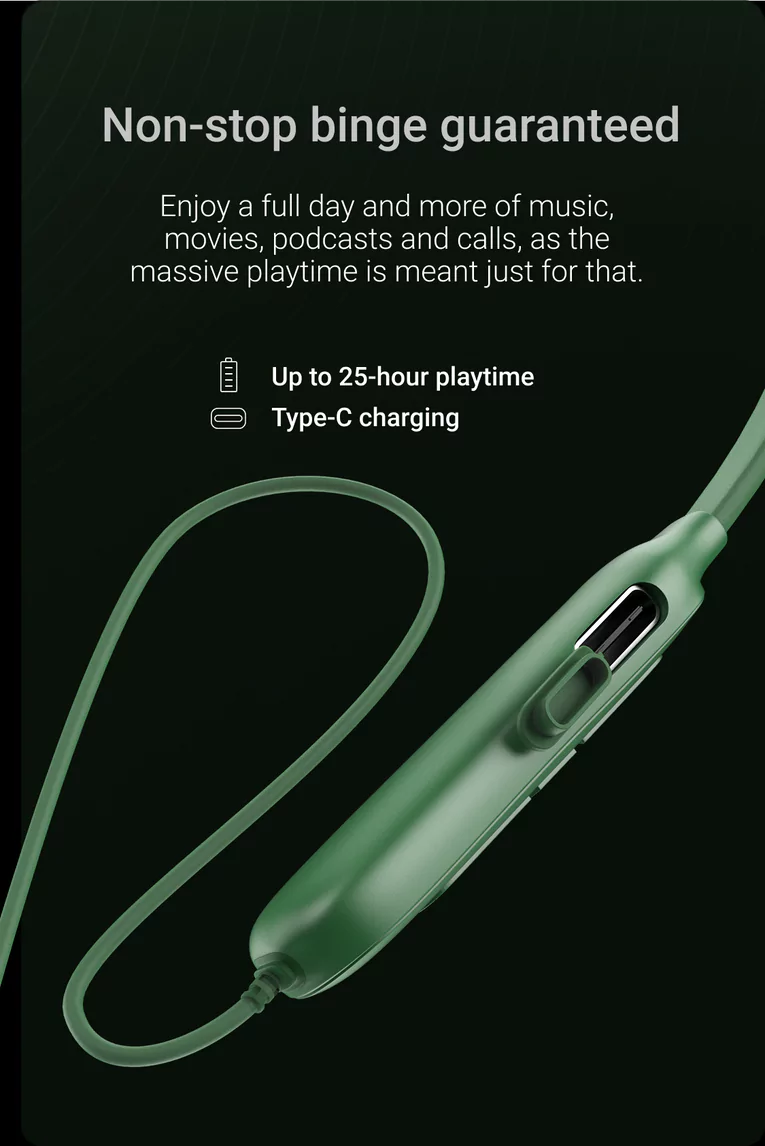 Noise Nerve Pro Neckband with upto 35 hrs of playtime, ESR, Instacharge and Bluetooth v5.2 Bluetooth Headset, 10min=10Hours Playtime, IPX5 | zopic