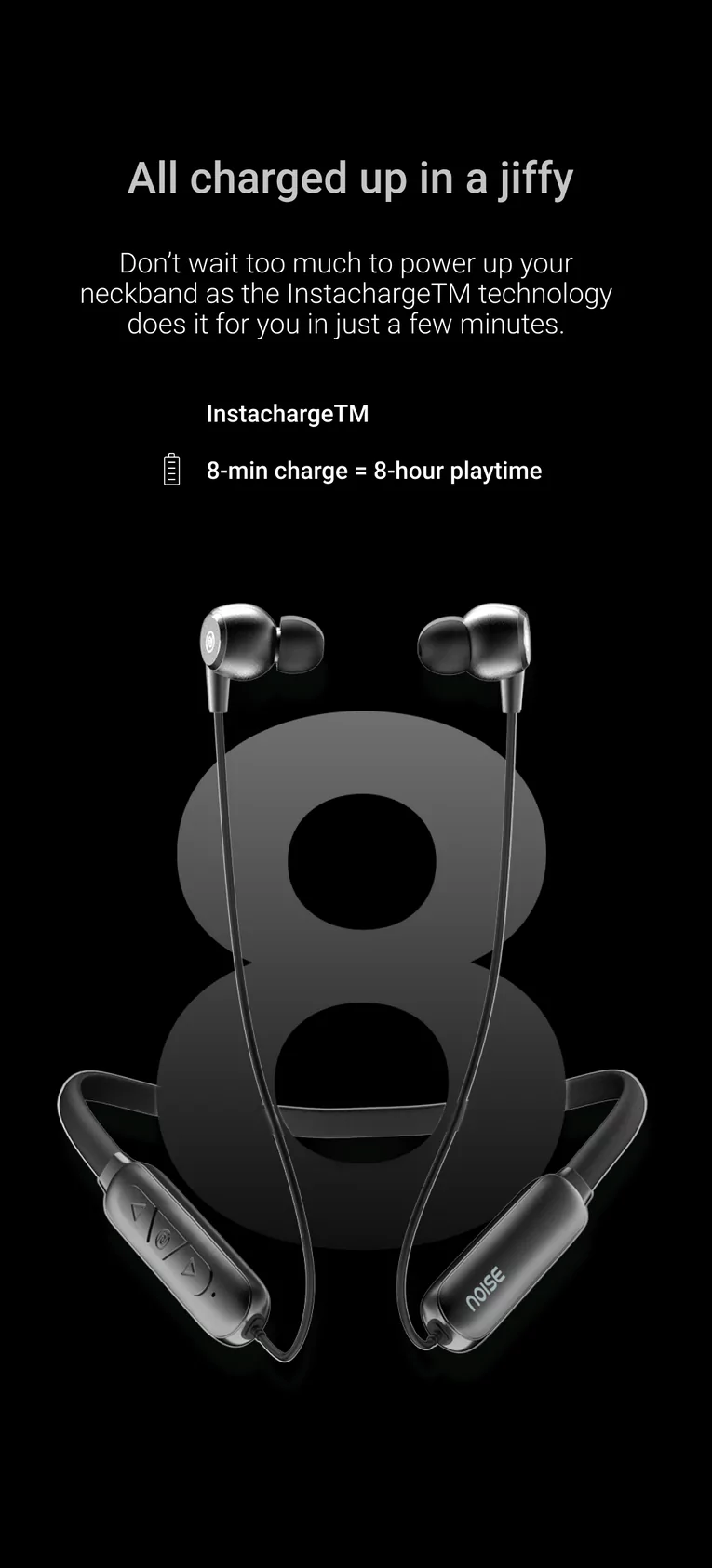 Noise Nerve Pro Neckband with upto 35 hrs of playtime, ESR, Instacharge and Bluetooth v5.2 Bluetooth Headset, 10min=10Hours Playtime, IPX5 | zopic