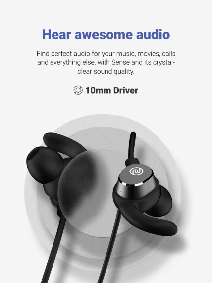 Noise Sense Neckband Bluetooth Wireless in Ear Earphones, Fast Charging, Up to 25H Playback, Powerful Bass, mic Clear Calls, Type C Port, IPX5 | zopic