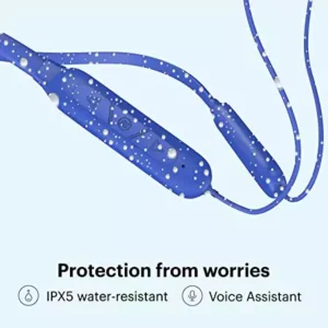 Noise Sense Neckband Bluetooth Wireless in Ear Earphones, Fast Charging, Up to 25H Playback, Powerful Bass, mic Clear Calls, Type C Port, IPX5