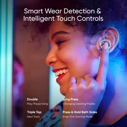 realme Buds Air 3 TWS Earbuds Battery 30 H Fast Charge & Active Noise Cancellation (ANC) Bluetooth Headset True Wireless, Charging time 1 H | zopic