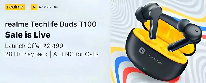realme techlife buds T100 earbuds zopic banner