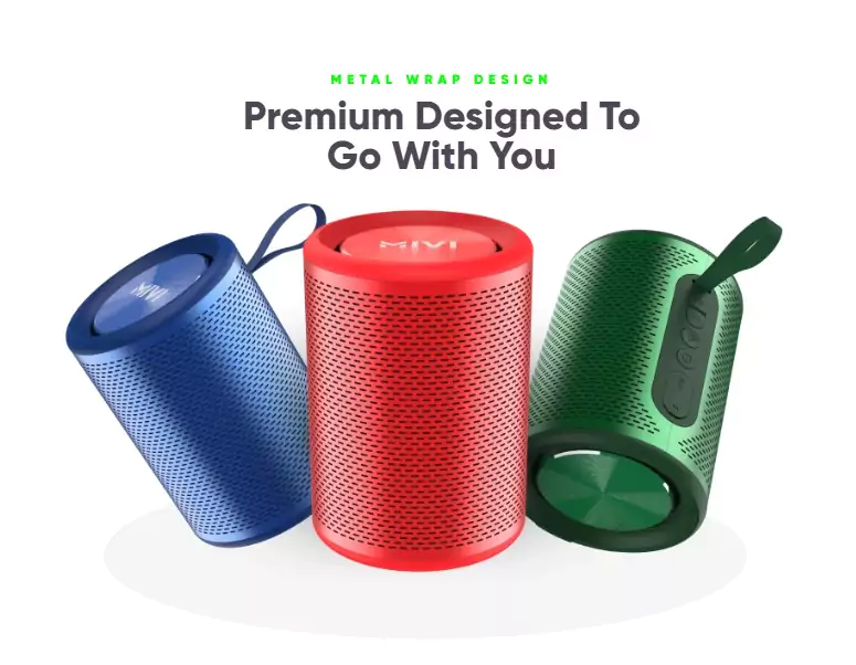 Mivi Octave 3 Speaker Wireless Bluetooth, Portable 360° HD Stereo Sound, Super Solid bass, 8 Hours Playtime, Waterproof, Voice Assistance | zopic