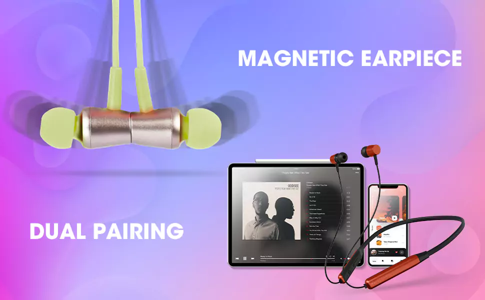 Zebronics Zeb Evolve Neckband Wireless Bluetooth in Ear, 17H Playback, Rapid Charge, Dual Pairing, Magnetic earpiece,Voice Assistant with Mic | zopic
