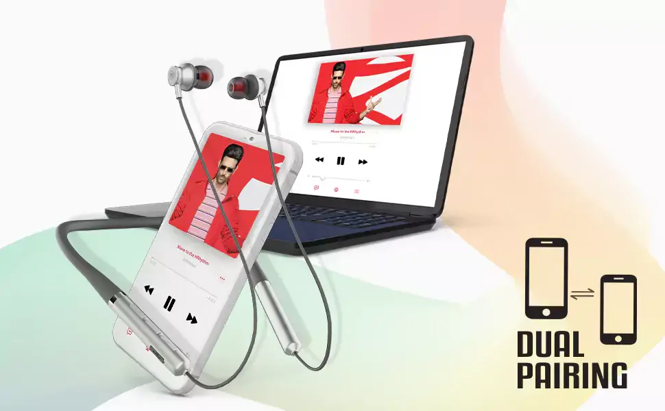 Zebronics Zeb Yoga 90 Pro Neckband Wireless Bluetooth in Ear with Rapid Charge, Dual Pairing, Magnetic earpiece, Splash Proof, Type C Charging with Mic | zopic