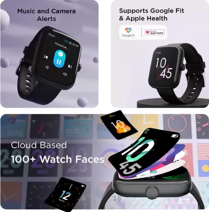 zopic boAt Wave Beat Smartwatch 1.69 inch Square HD Display 550 Nits Brightness Heart Rate and Blood Oxygen Monitoring Health Ecosystem with boAt Crest App Touchscreen Fitness & Outdoor Battery Runtime: Upto 7 days