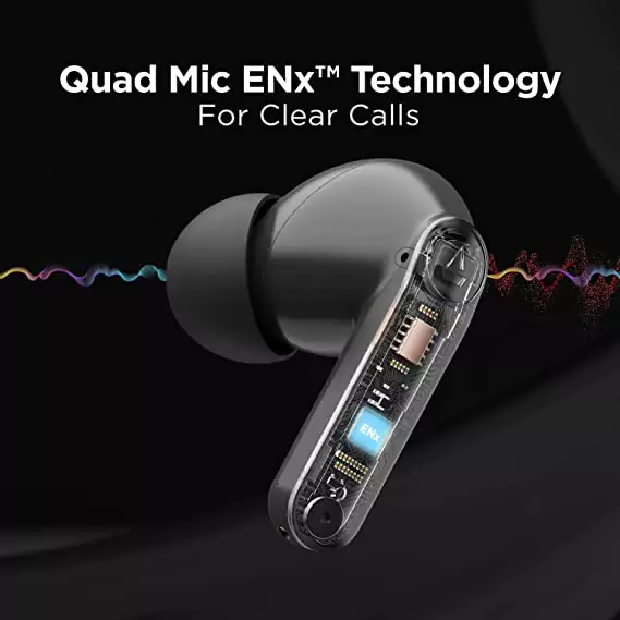 zopic boAt Airdopes 121 PRO True Wireless in Ear Earbuds Signature Sound, Quad Mic ENx, Beast Mode for Gaming, 40H Playtime, IWP, IPX4, Battery Indicator Screen