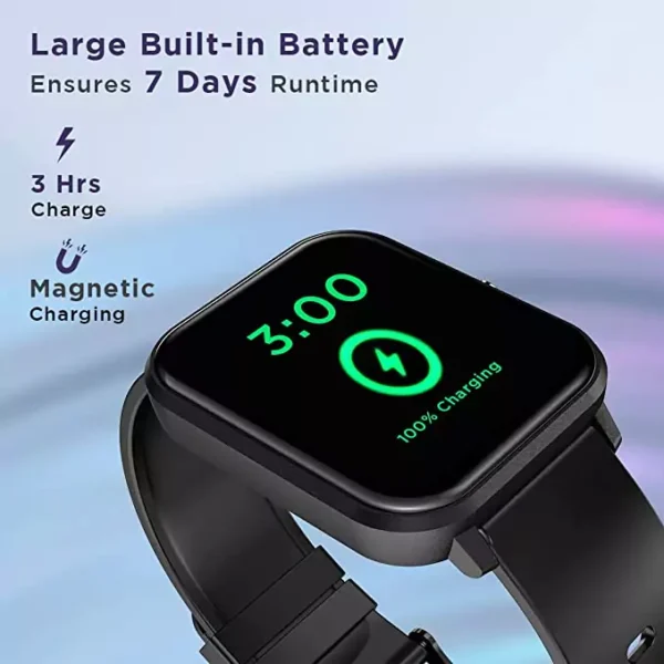 zopic pTron Force X11 Bluetooth Calling black color Smartwatch with 1.7" Full Touch Color Display, Real 24/7 Heart Rate Tracking, Multiple Watch Faces, 7Days Runtime, Health/Fitness Trackers & IP68 Waterproof