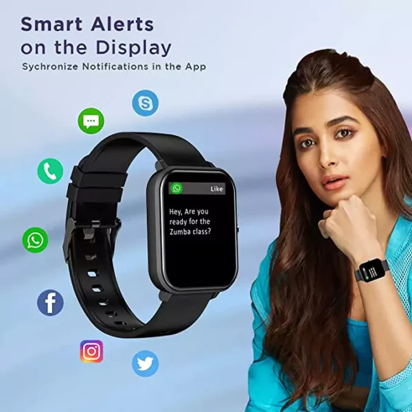zopic pTron Force X11 Bluetooth Calling black color Smartwatch with 1.7" Full Touch Color Display, Real 24/7 Heart Rate Tracking, Multiple Watch Faces, 7Days Runtime, Health/Fitness Trackers & IP68 Waterproof