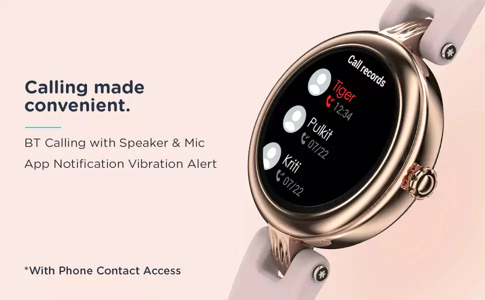 zopic Pebble Venus Smartwatch for Women with Advance Bluetooth Calling, Multiple Sports Mode, Female Health Suite, Multiple Watch Faces, SPO2
