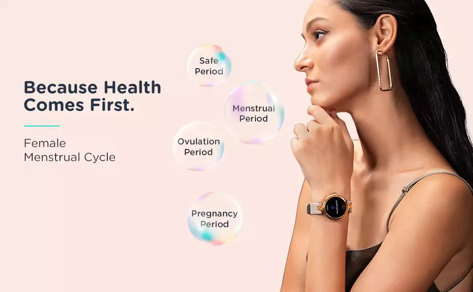 zopic Pebble Venus Smartwatch for Women with Advance Bluetooth Calling, Multiple Sports Mode, Female Health Suite, Multiple Watch Faces, SPO2