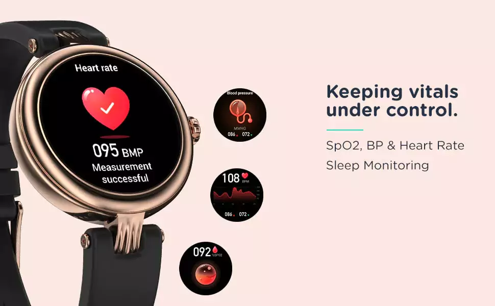 zopic Pebble Venus Smartwatch for Women with Advance Bluetooth Calling, Multiple Sports Mode, Female Health Suite, Multiple Watch Faces, SPO2