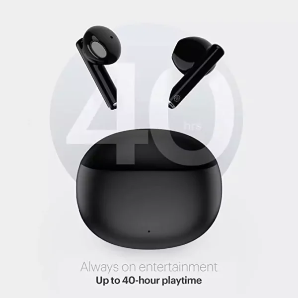 zopic Noise Newly Launched Air Buds 2 black color Truly Wireless Earbuds with 40-Hours of Playtime, Instacharge(10-min Charge=240-min Playtime), Quad Mic with ENC, 13 mm Driver, and BT v5.3