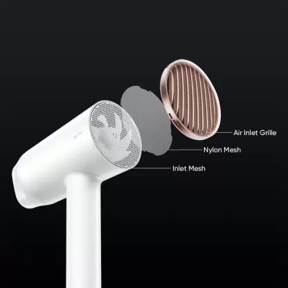 zopic realme Hair Dryer 1400Watts with Ionic Technology, Dual Temperature & Speed Settings, White