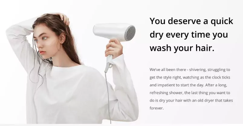 zopic realme Hair Dryer 1400Watts with Ionic Technology, Dual Temperature & Speed Settings, White
