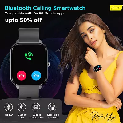 zopic ptron bluetooth calling smartwatch pooja hegde black color banner