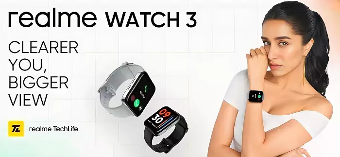 zopic realme watch 3 shraddha kapoor smartwatch silver black color latest new trending banner