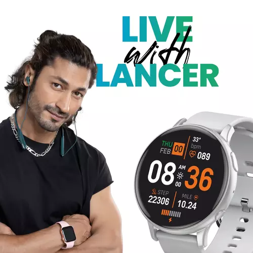 Lyne Lancer 1 Smartwatch Bluetooth Calling, IP68 Water resistance, Notification Alert, Heart Rate monitering, sleep alert