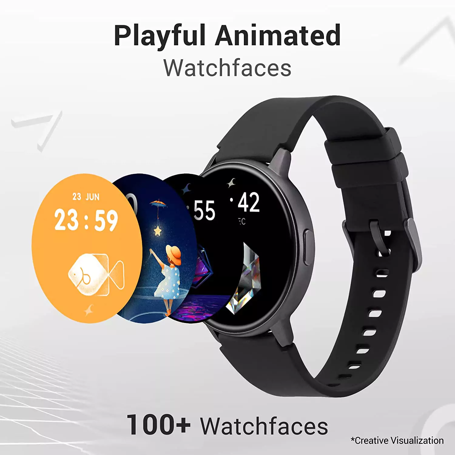 zopic Fastrack Reflex Play Smartwatch AMOLED Display Smart Watch with AODPremium Metallic BodyAnimated Watchfacesin-Built GamesBP & Sleep Monitor24x7 HRMSpO2Multiple Sports ModesUpto 7 Day Batte (3)