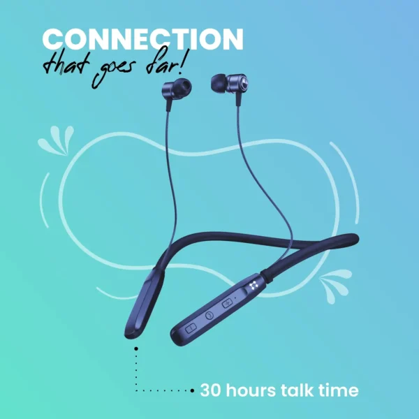 Lyne Rover 1 Neckband 25 Hours Playtime, Magnetic Buds, Dual Pairing, 10mm Drivers, Full Charge in 90 Min, Best Comfort