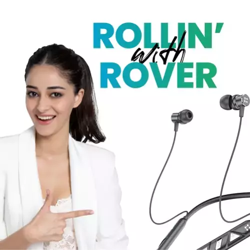 Lyne Rover 5 Neckband 30 Hours Playtime, Magnetic buds, dual pairing, 10mm drivers, 10m coverege