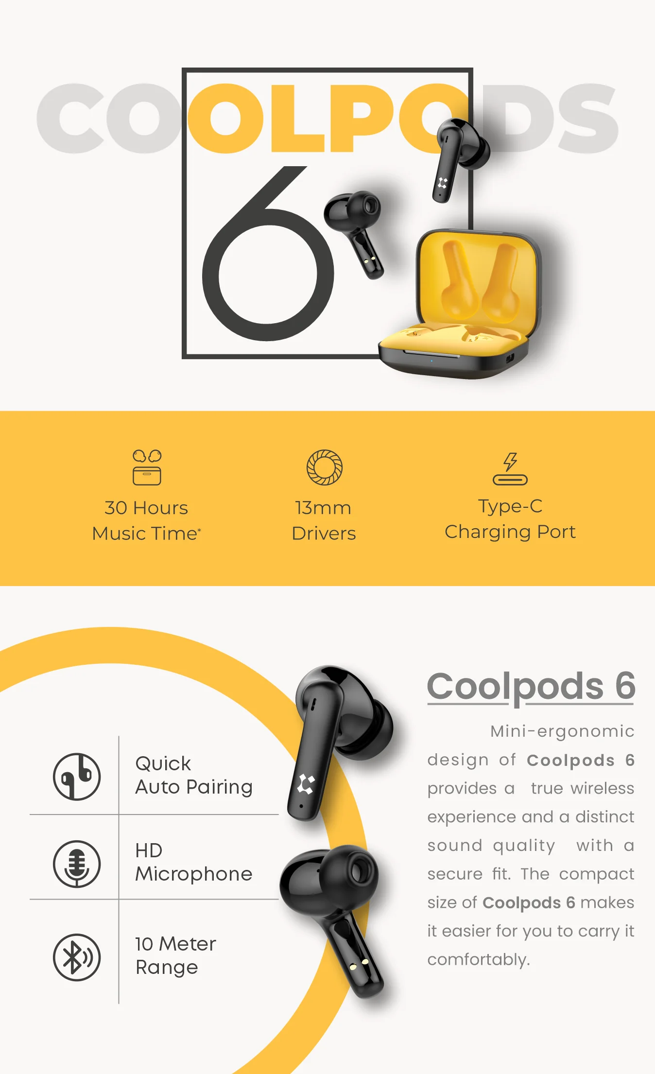 LYNE Coolpods 6 True Wireless Earbuds